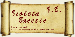 Violeta Bacetić vizit kartica